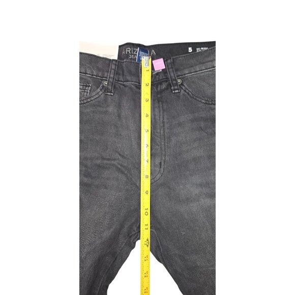 Arizona Womens Hi-Rise Bootcut Distressed Black Jeans Size 5 EcoVero Denim - Picture 6 of 10